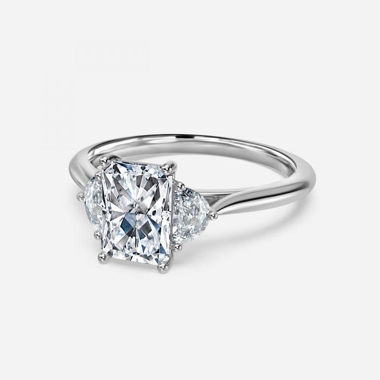 Radiant Three Stone Engagement Ring