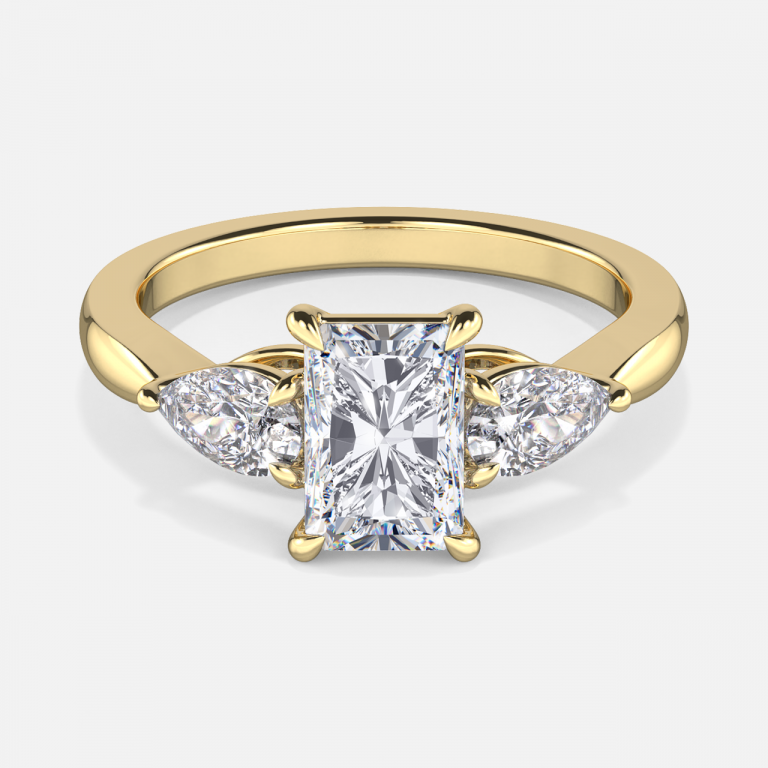 Radiant Three Stone Engagement Ring