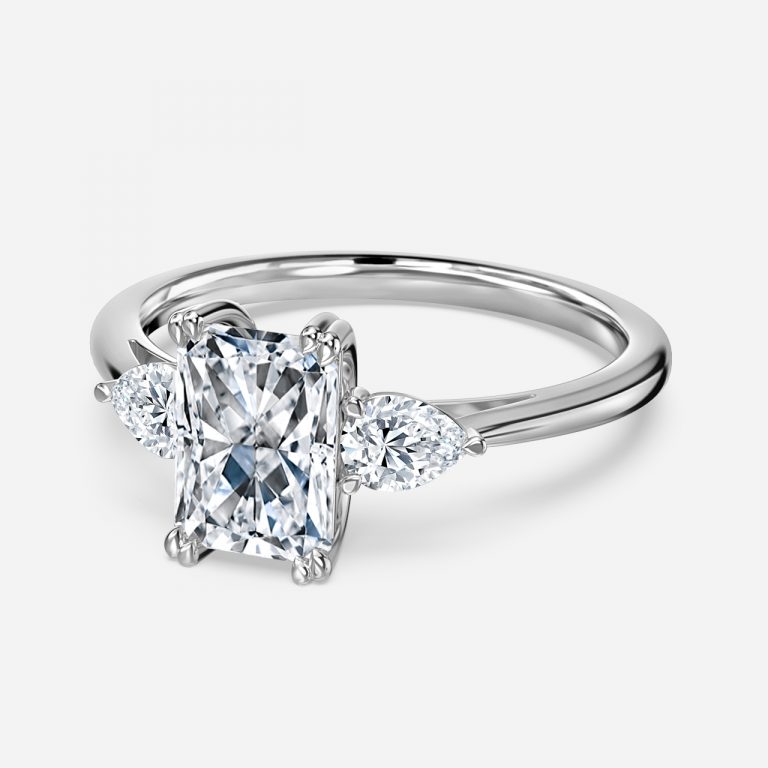 Radiant Three Stone Engagement Ring