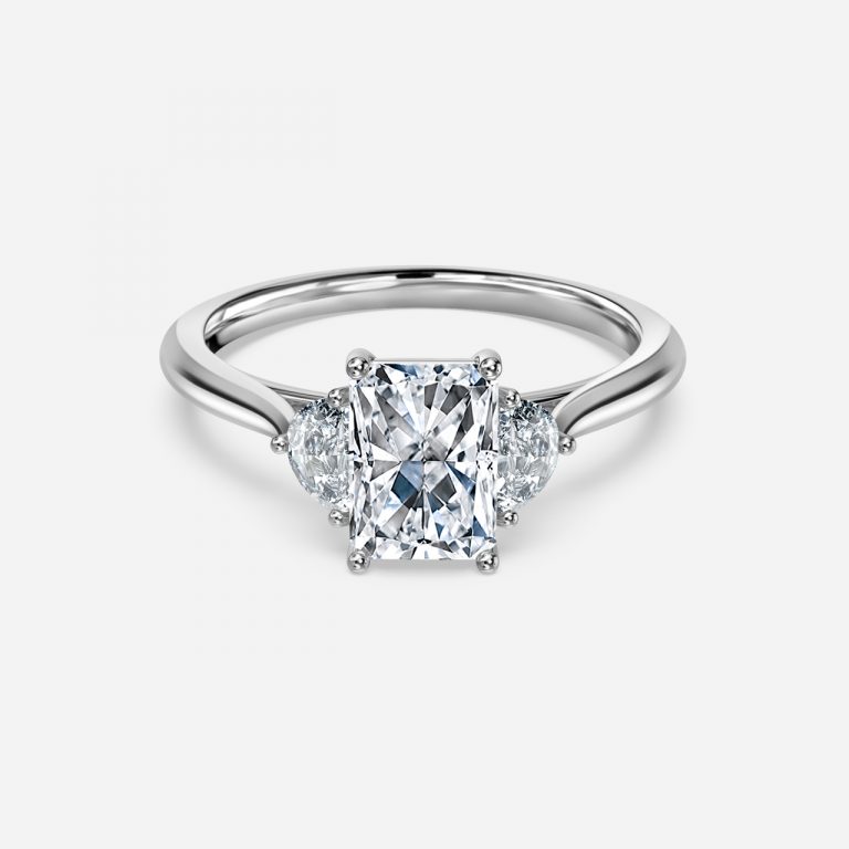 Radiant Three Stone Engagement Ring