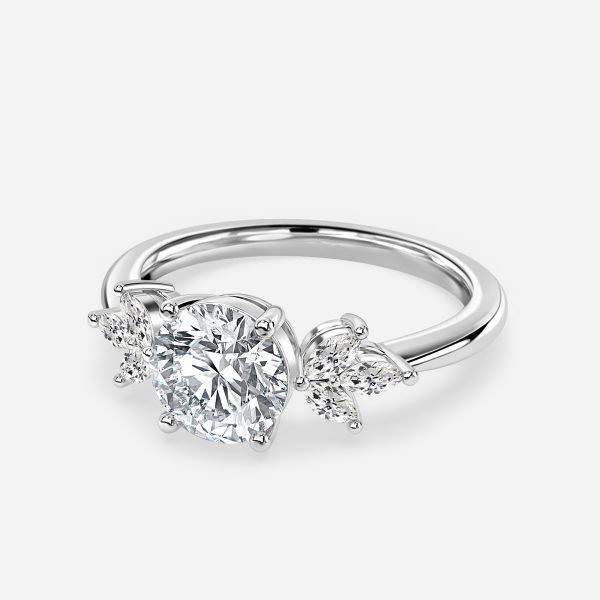 Round Cluster Engagement Ring