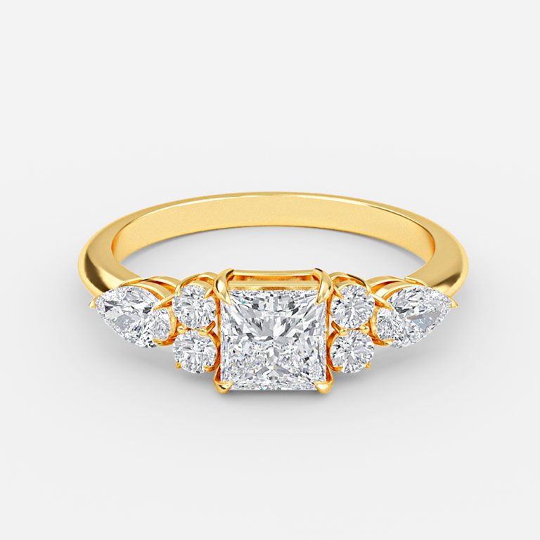 Princess Three Stone Engagement Ring