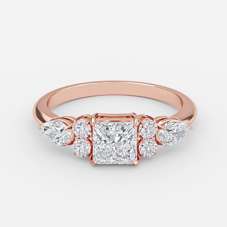 Princess Three Stone Engagement Ring