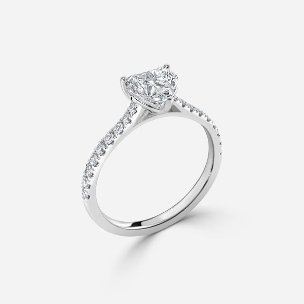 Heart Diamond band Engagement Ring