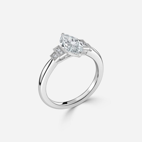 Marquise Three Stone Engagement Ring