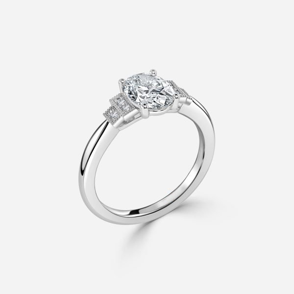 Oval Three Stone Engagement Ring
