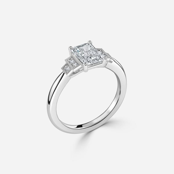 Radiant Three Stone Engagement Ring