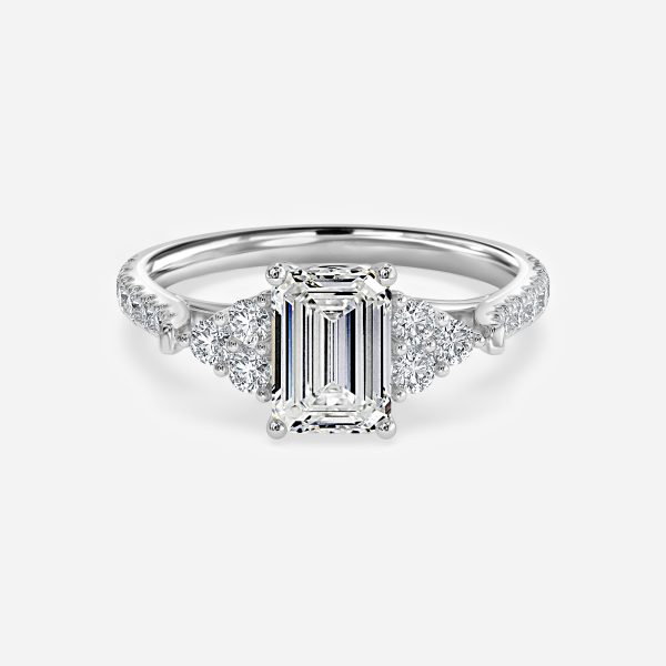 Emerald Cluster Engagement Ring