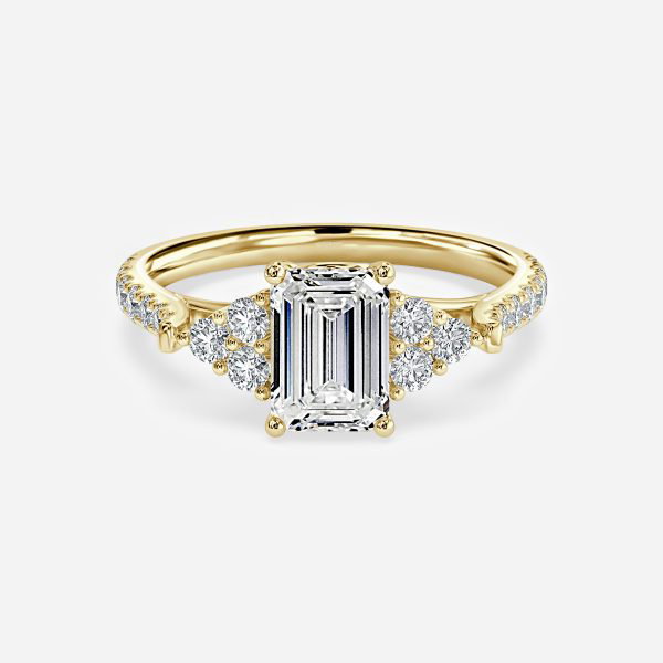 Emerald Cluster Engagement Ring