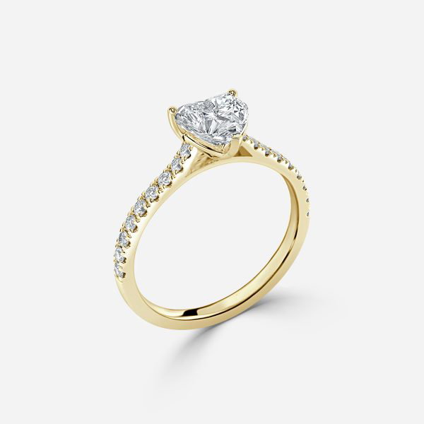 Heart Diamond band Engagement Ring