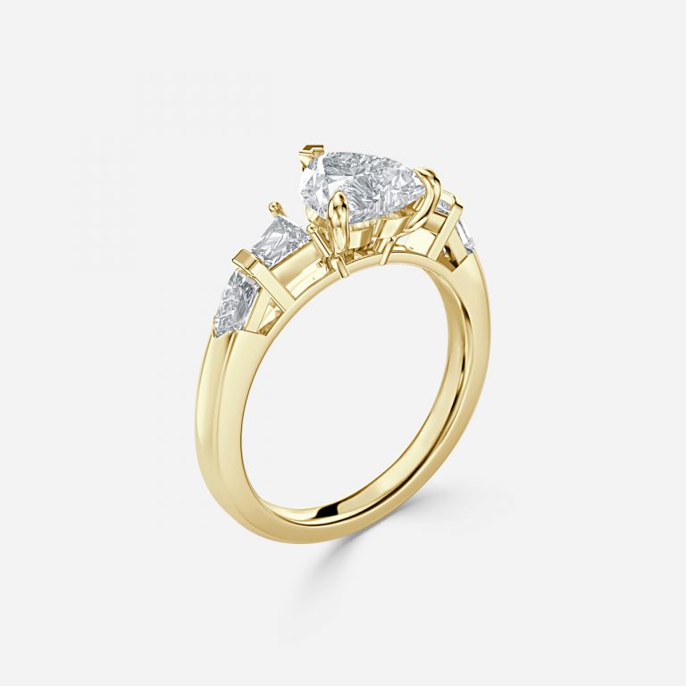 Heart Three Stone Engagement Ring