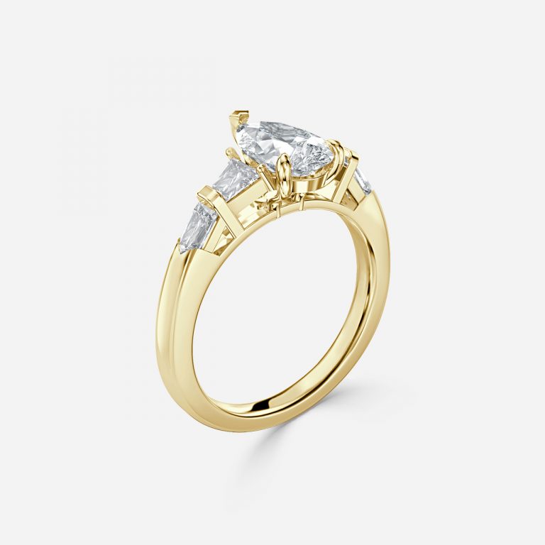 Pear Three Stone Engagement Ring