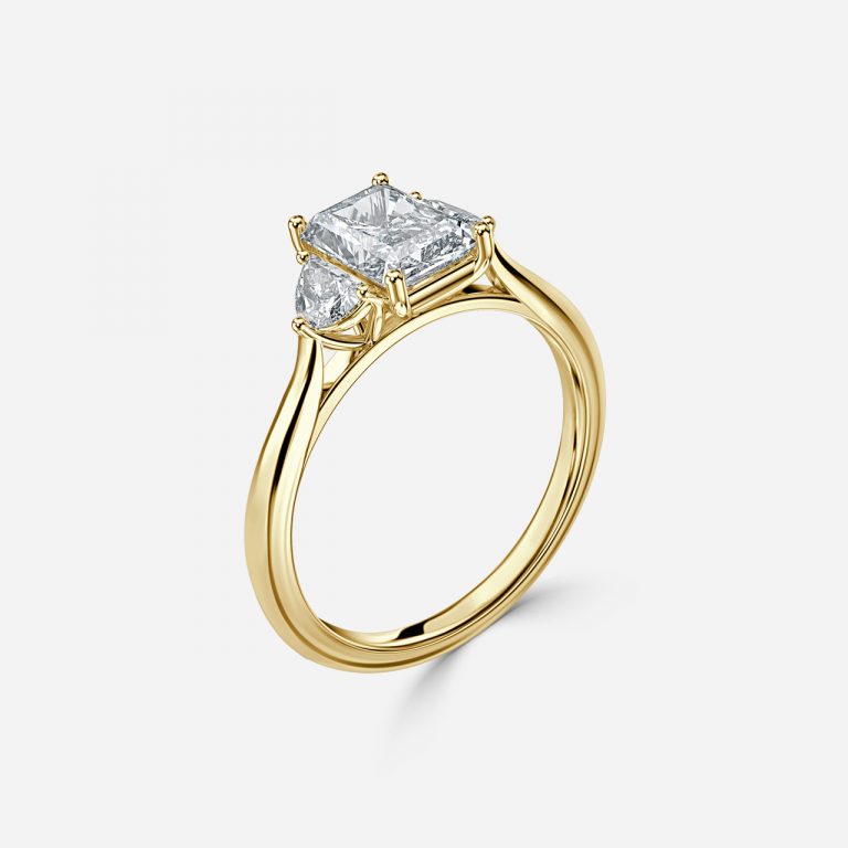 Radiant Three Stone Engagement Ring