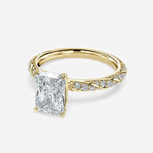 Radiant Diamond Band Engagement Ring