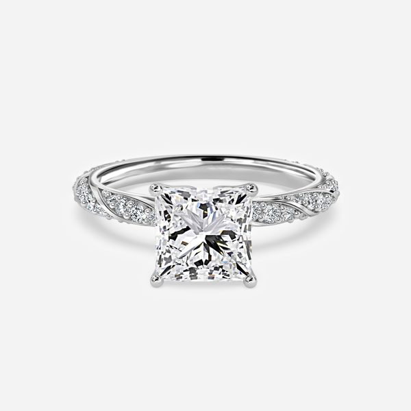 Princess Diamond Band Engagement Ring