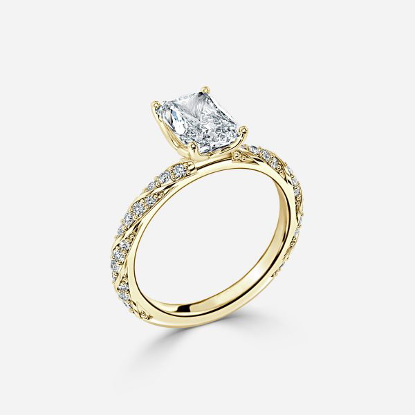 Radiant Diamond Band Engagement Ring