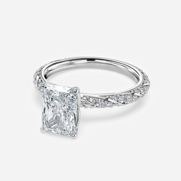 Radiant Diamond Band Engagement Ring