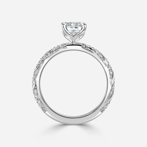 Radiant Diamond Band Engagement Ring