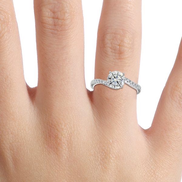 Round Hidden Halo Engagement Ring