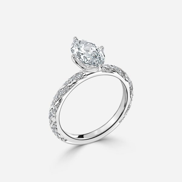 Marquise Diamond Band Engagement Ring