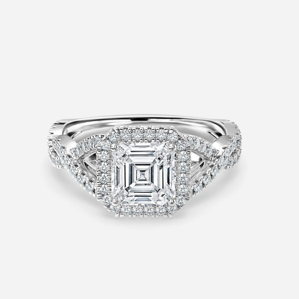 Asscher Halo Engagement Ring