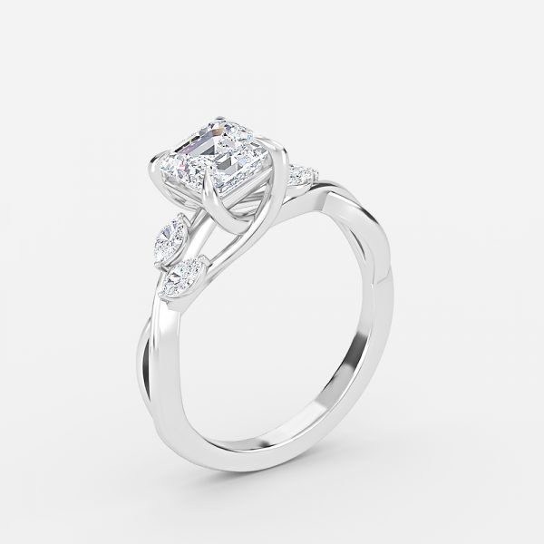 Asscher Unique Engagement Ring