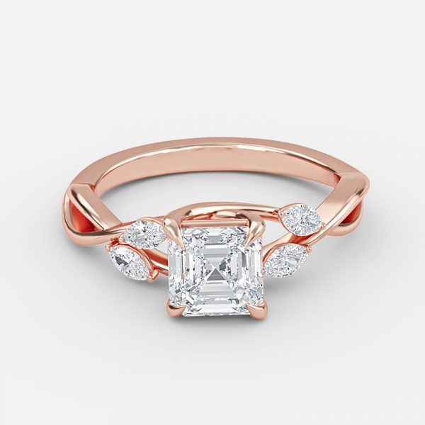 Asscher Unique Engagement Ring