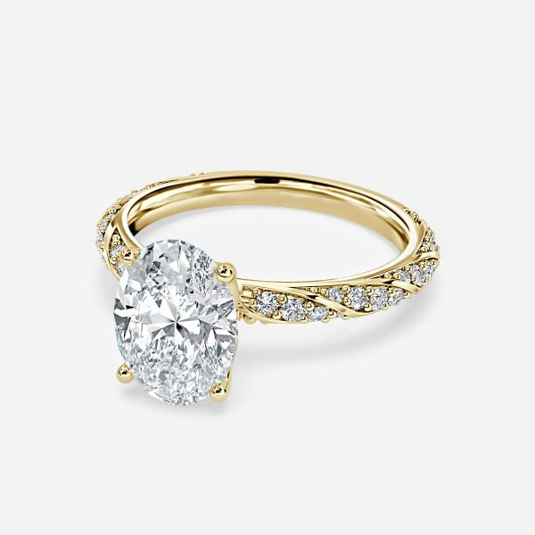 Oval Diamond Band Engagement Ring