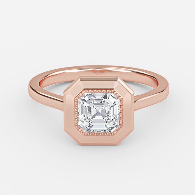 Asscher Bezel Engagement Ring