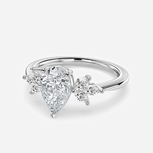 Pear Cluster Engagement Ring
