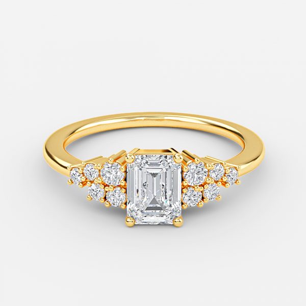 Emerald Cluster Engagement Ring