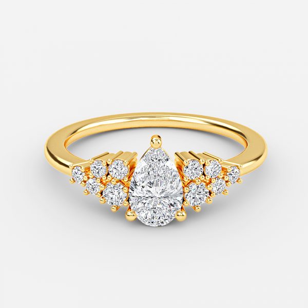 Pear Cluster Engagement Ring