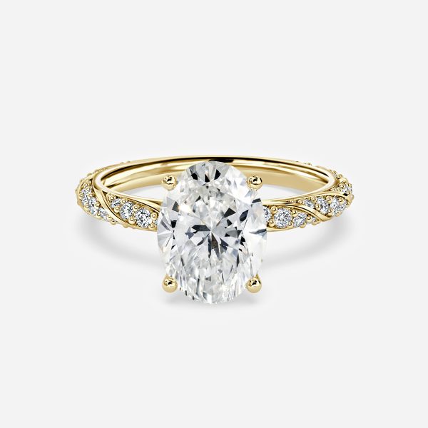 Oval Diamond Band Engagement Ring