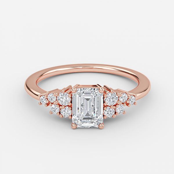 Emerald Cluster Engagement Ring