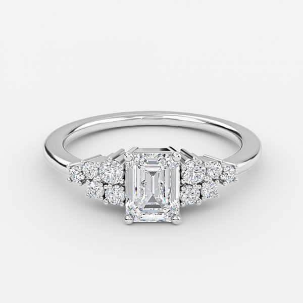 Emerald Cluster Engagement Ring