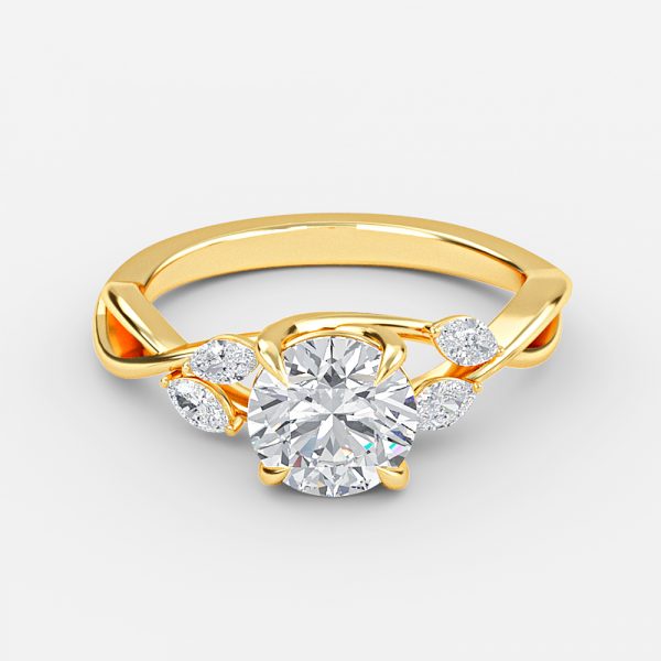 Round Unique Engagement Ring