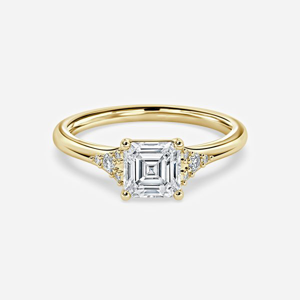 Asscher Cluster Engagement Ring