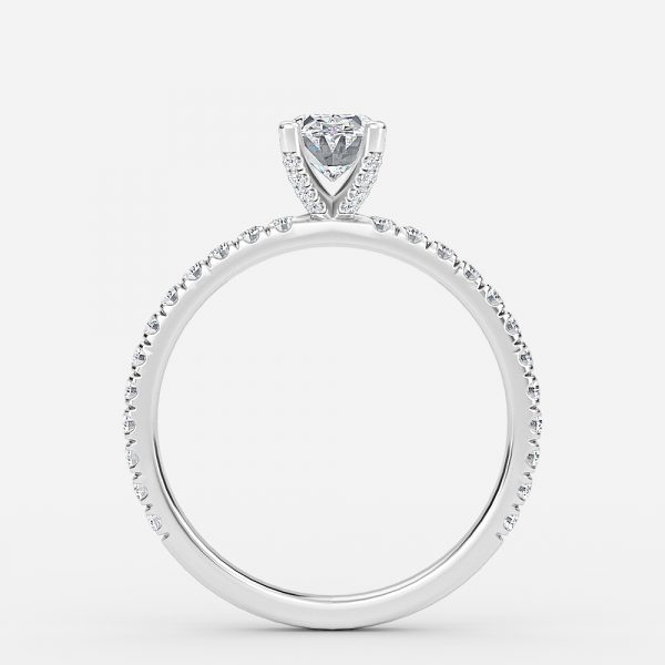 Oval Diamond Band Engagement Ring