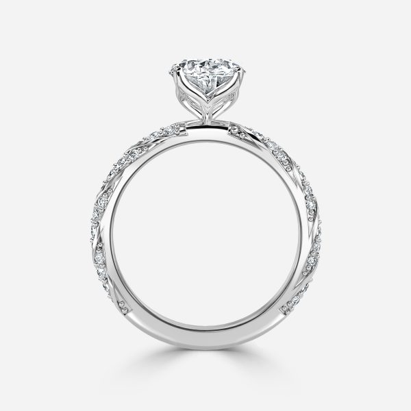 Oval Diamond Band Engagement Ring