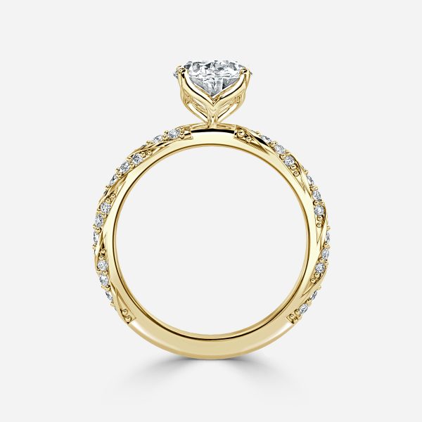 Oval Diamond Band Engagement Ring