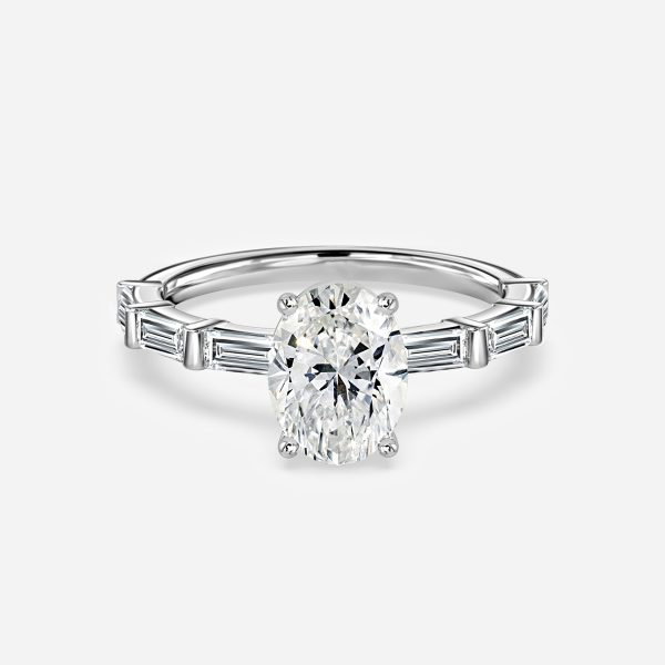 Oval Diamond Band Engagement Ring
