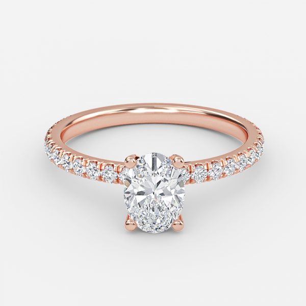 Oval Diamond Band Engagement Ring