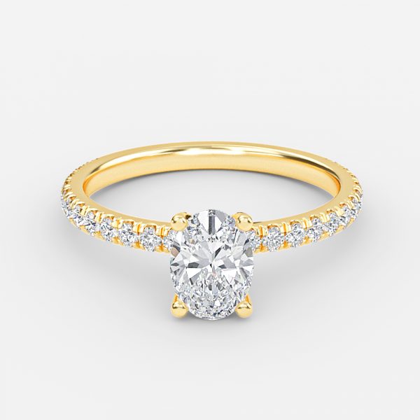 Oval Diamond Band Engagement Ring