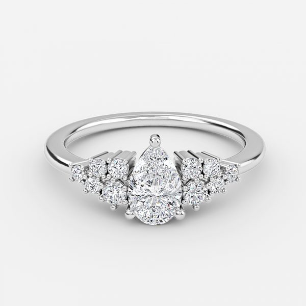 Pear Cluster Engagement Ring