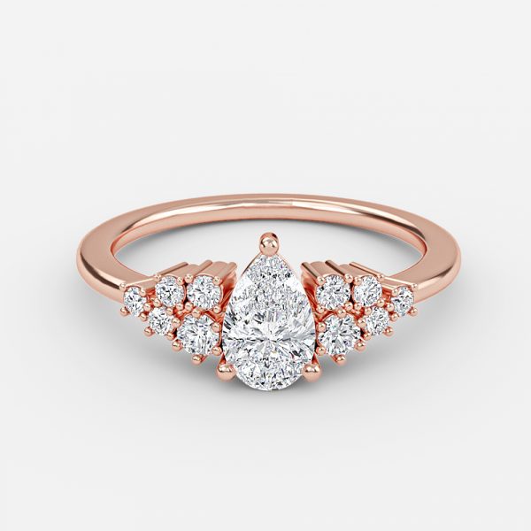 Pear Cluster Engagement Ring