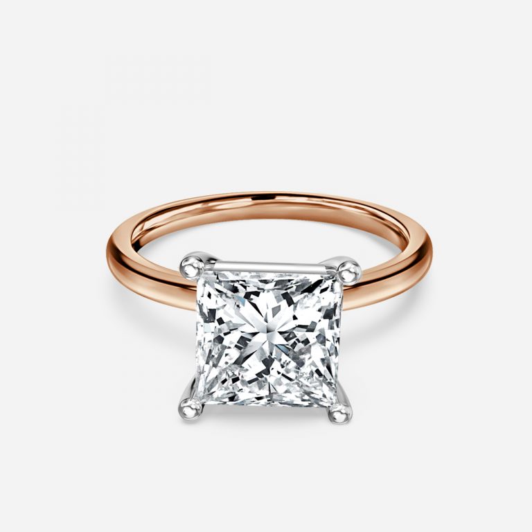 Princess Two Tone Solitaire Engagement Ring