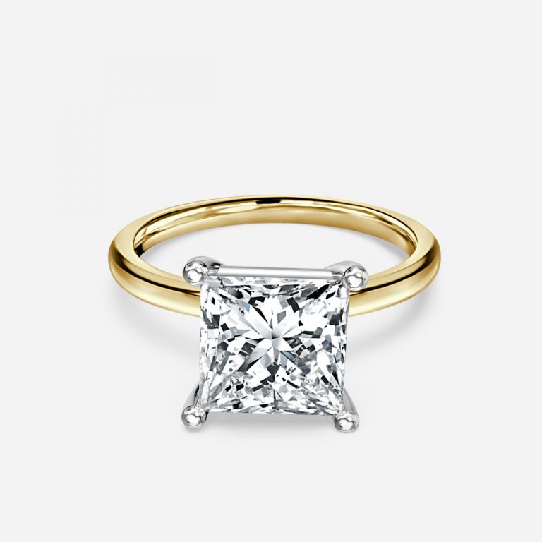 Princess Two Tone Solitaire Engagement Ring