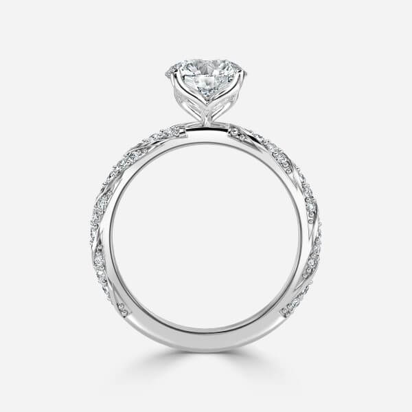 Round Diamond Band Engagement Ring