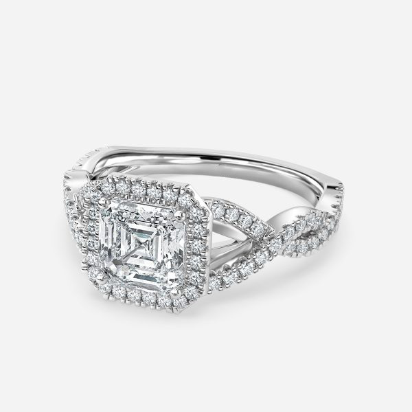 Asscher Halo Engagement Ring
