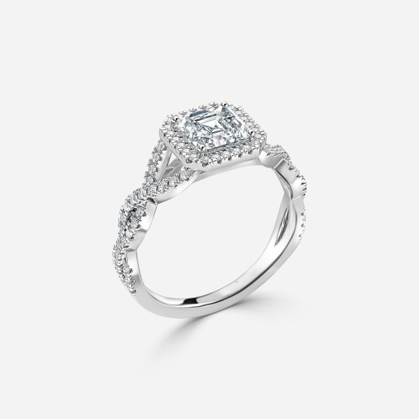 Asscher Halo Engagement Ring